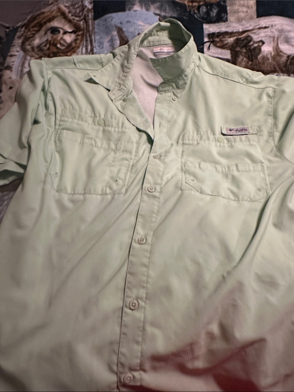 Columbia Men's Short-Sleeve Button-Down Shirt - Pale Green